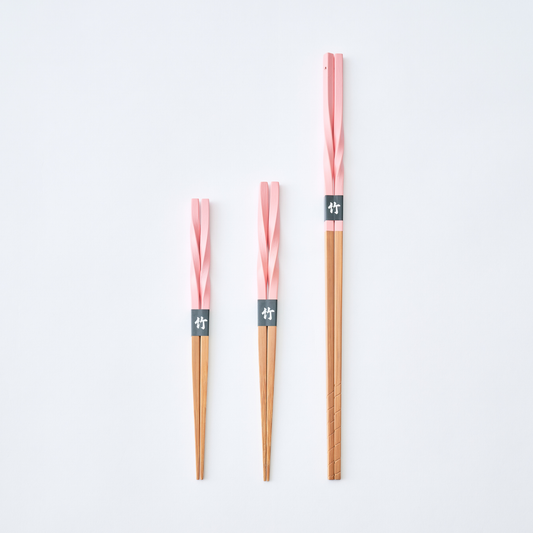 スス竹ネジリ箸 ピンク