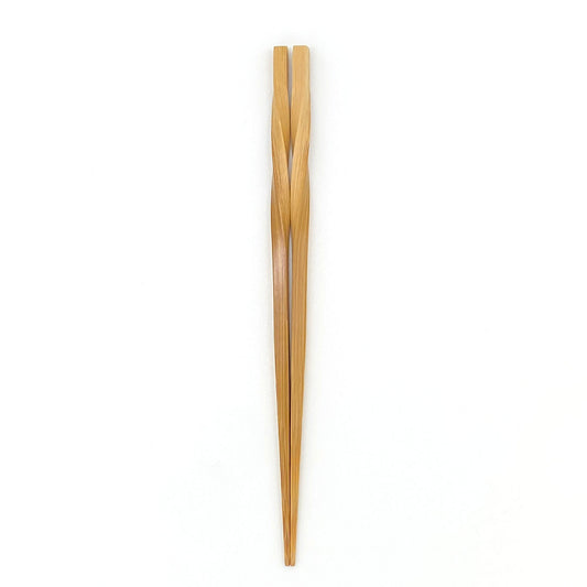 スス竹ネジリ箸（中）21cm