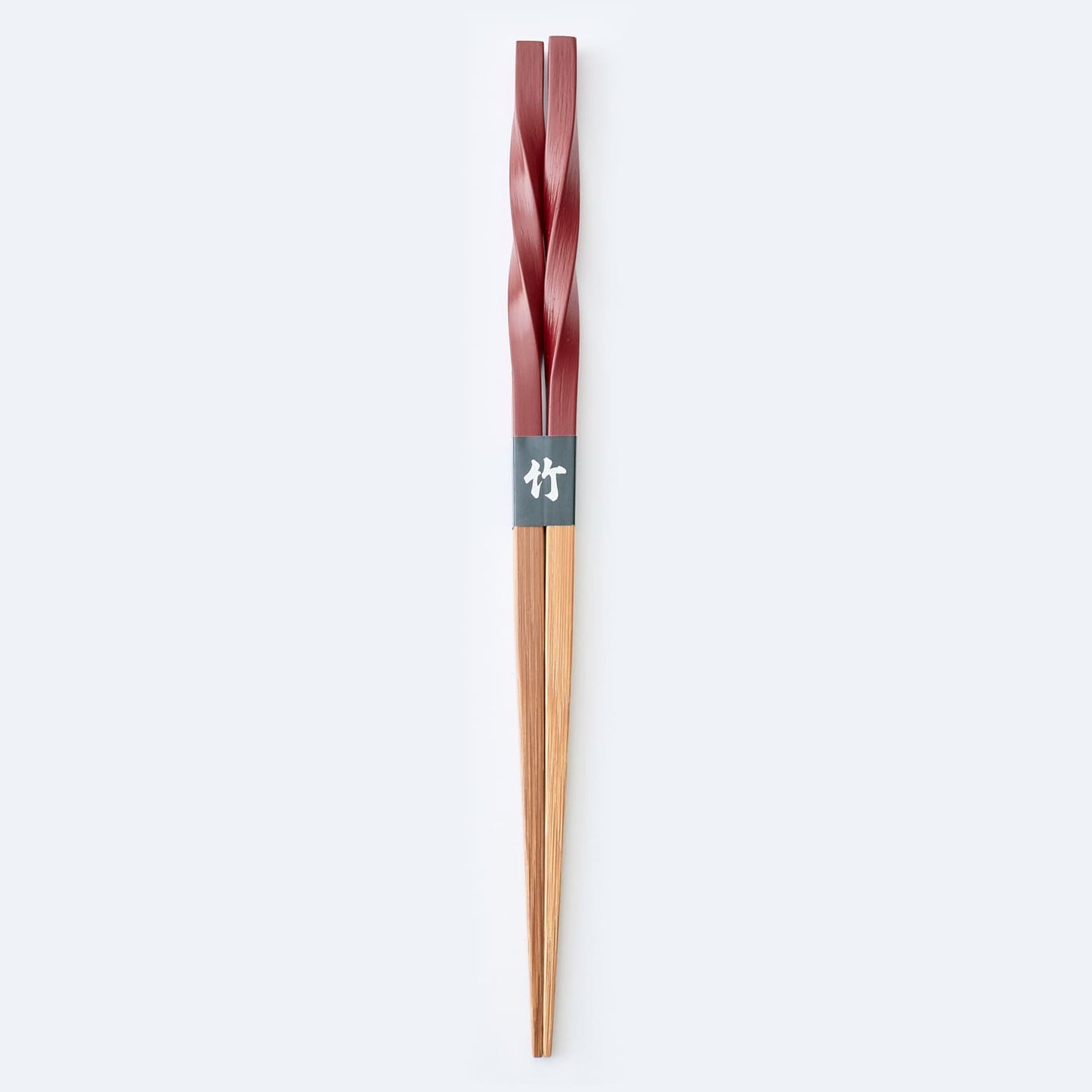 スス竹ネジリ箸 赤（大）22.5cm
