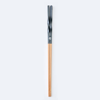 スス竹ネジリ菜箸 ブラック 33cm