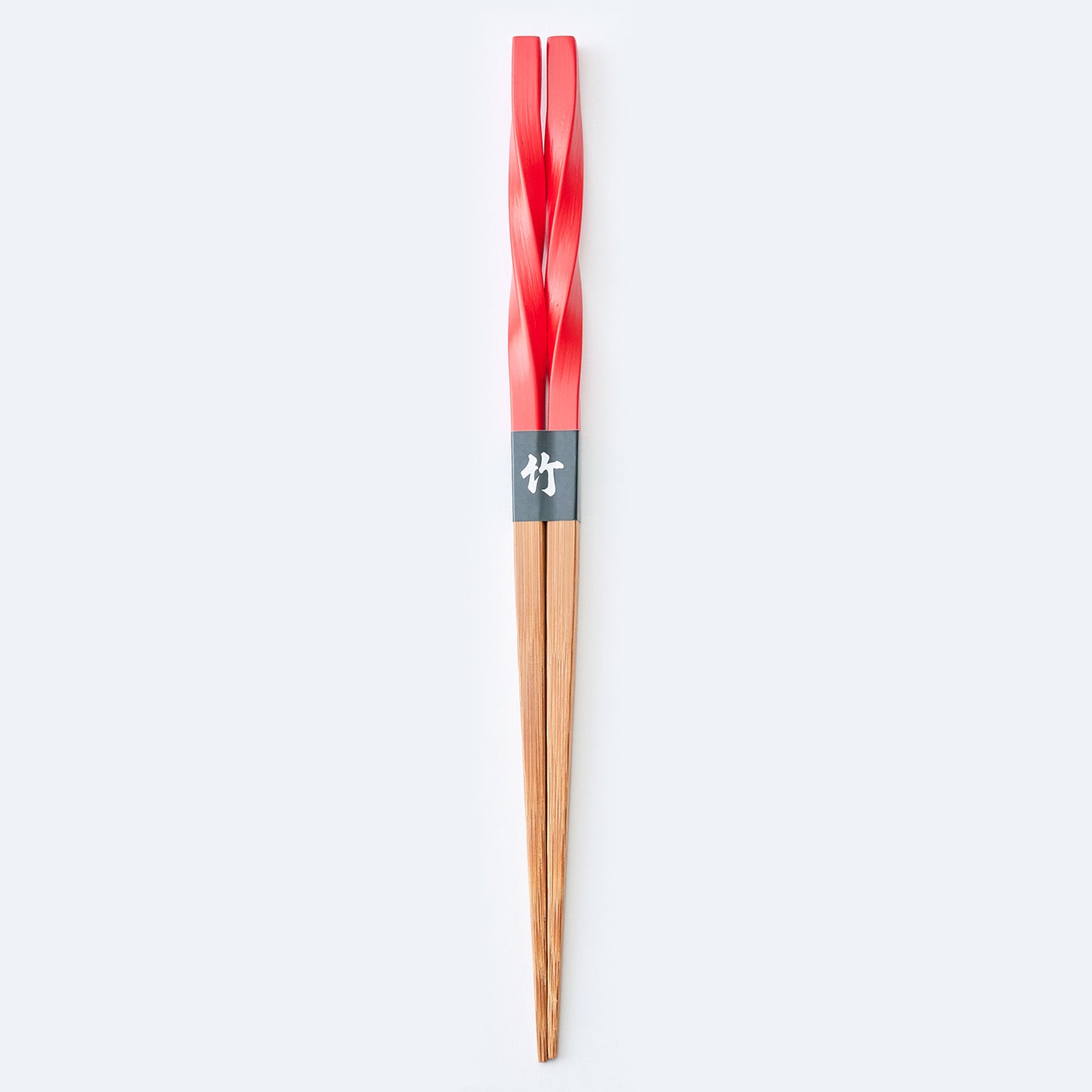 スス竹ネジリ箸 ファイアーレッド（大）22.5cm
