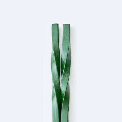 スス竹ネジリ箸 和緑（中）21cm