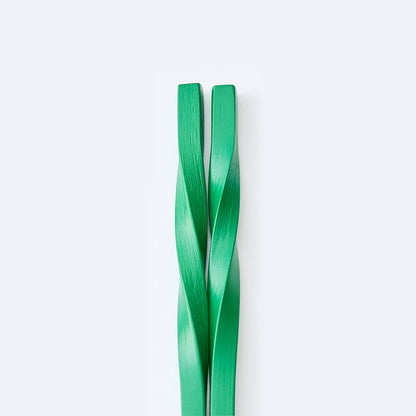 スス竹ネジリ箸 グリーン（中）21cm