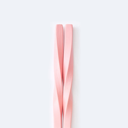 スス竹ネジリ箸 ピンク（中）21cm