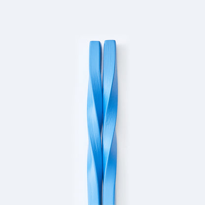 スス竹ネジリ箸 スカイブルー（中）21cm