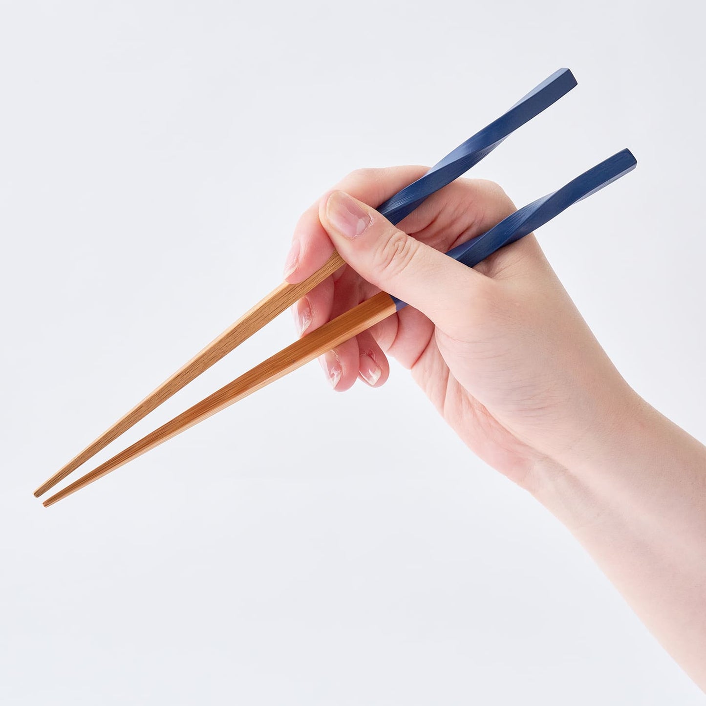 スス竹ネジリ箸 紺（大）22.5cm