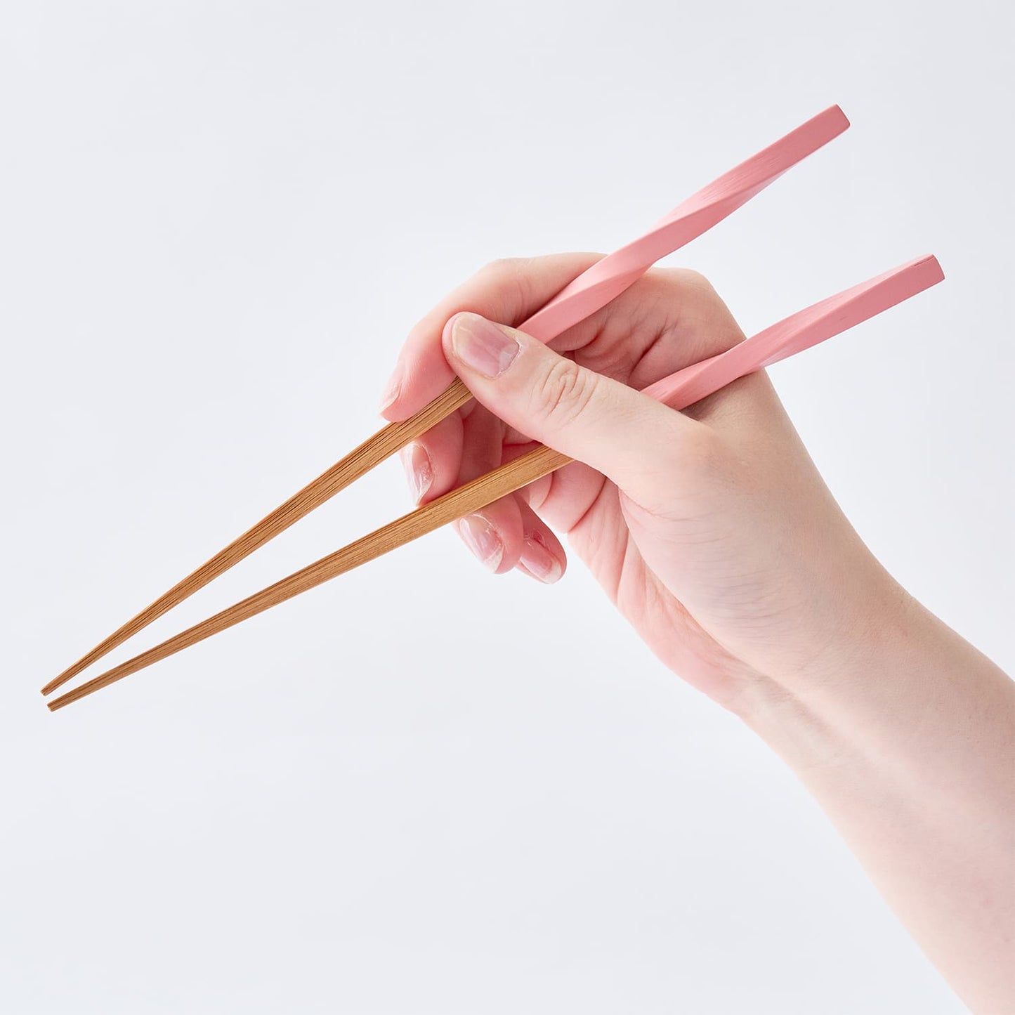スス竹ネジリ箸 ピンク（大）22.5cm