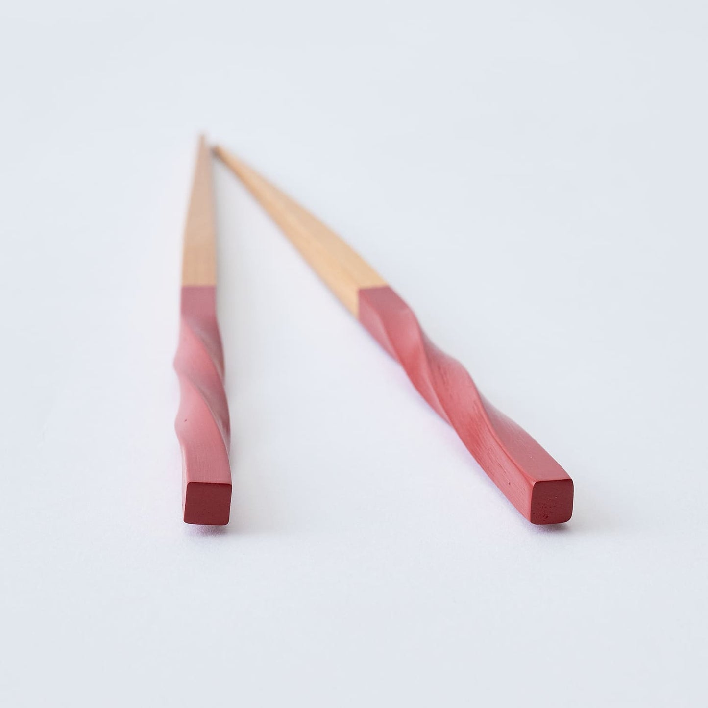 スス竹ネジリ箸 赤（大）22.5cm
