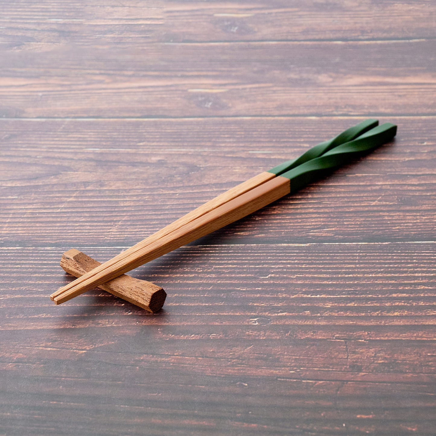 スス竹ネジリ箸 和緑（大）22.5cm