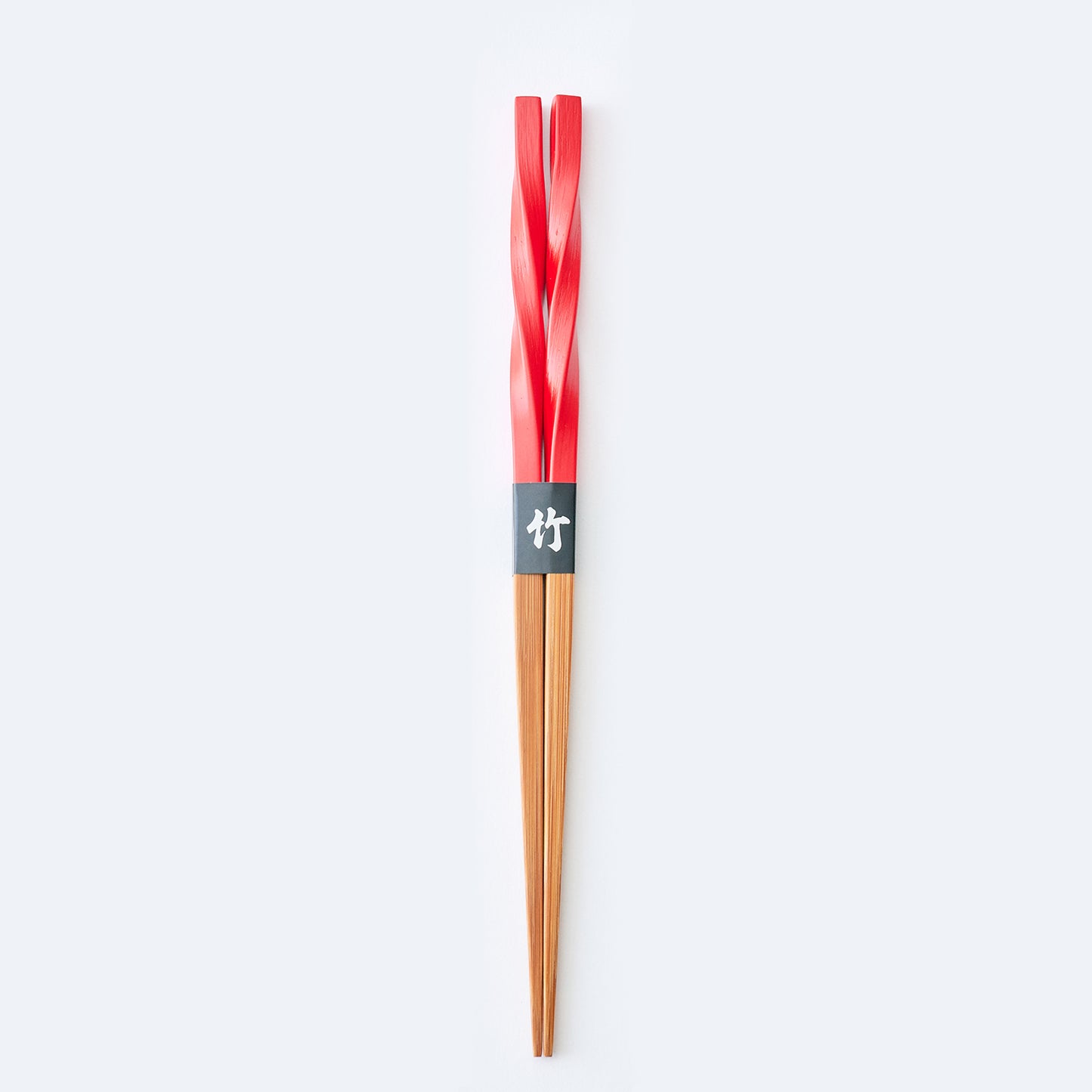 スス竹ネジリ箸 ファイアーレッド（中）21cm