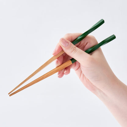 スス竹ネジリ箸 和緑（中）21cm