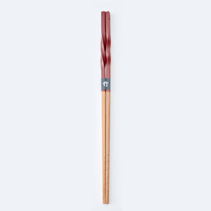 スス竹ネジリ菜箸 赤 33cm