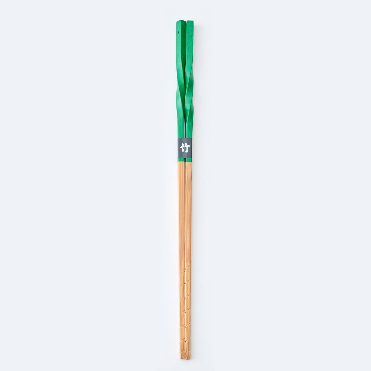 スス竹ネジリ菜箸 グリーン 33cm