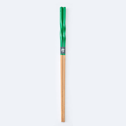 スス竹ネジリ菜箸 グリーン 33cm