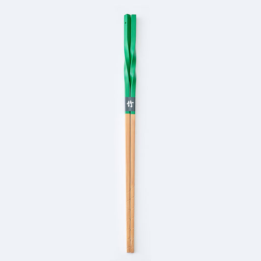 スス竹ネジリ菜箸 グリーン 33cm