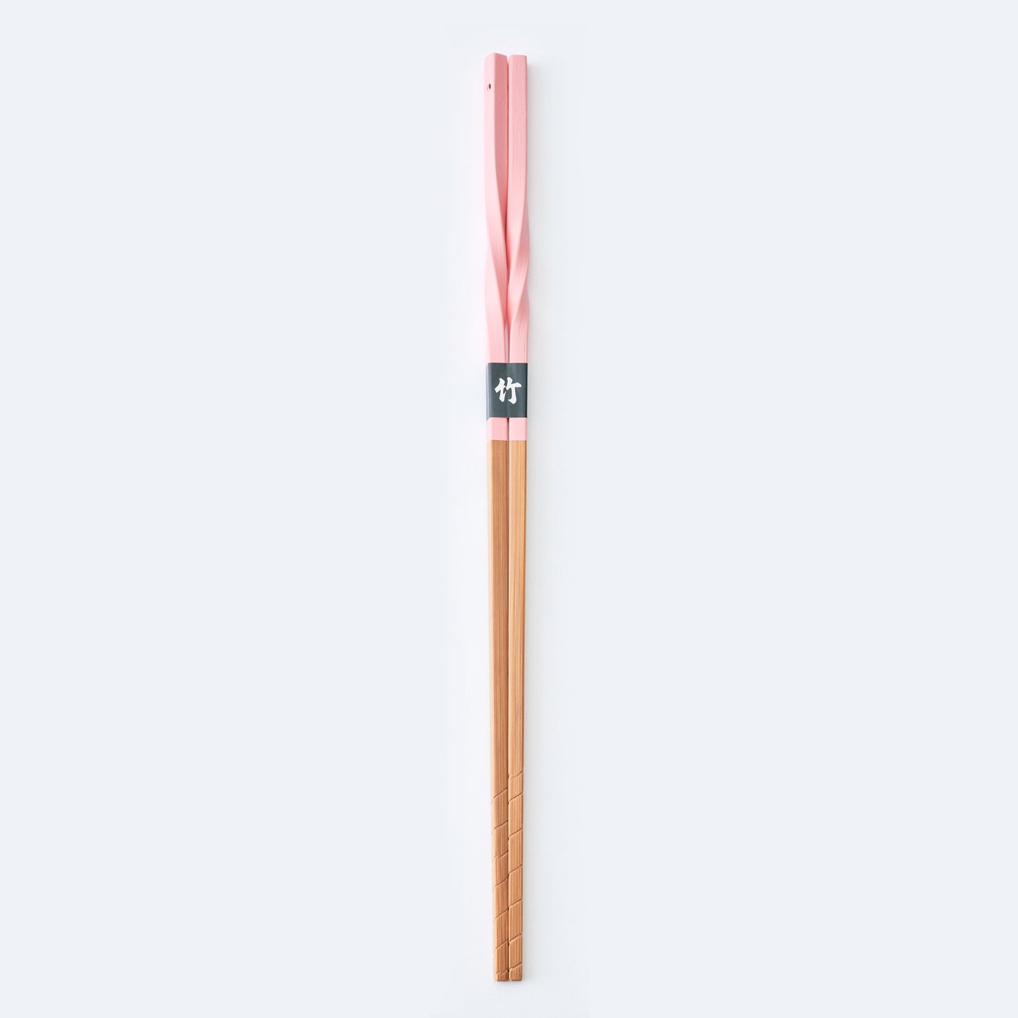 スス竹ネジリ菜箸 ピンク 33cm