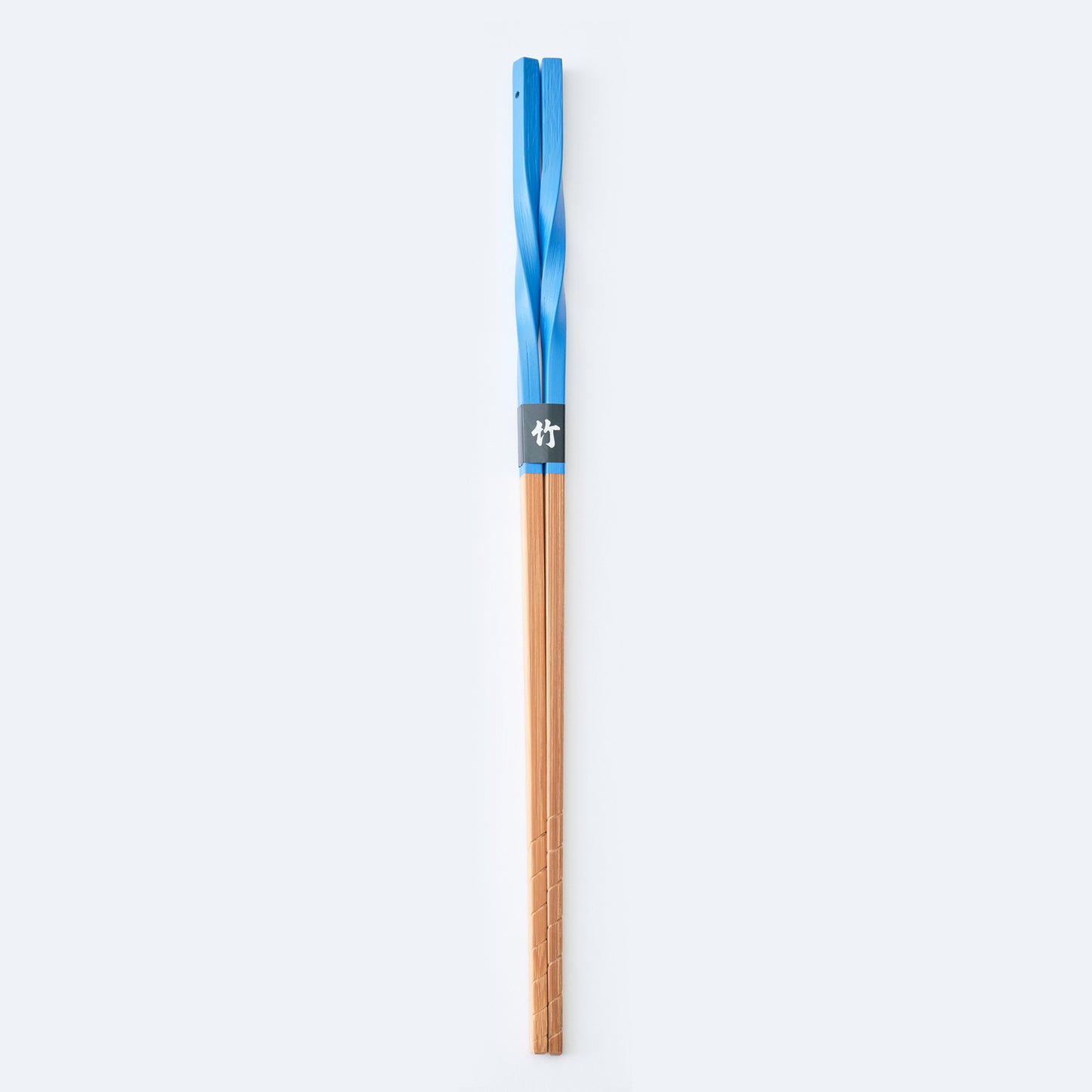 スス竹ネジリ菜箸 スカイブルー 33cm