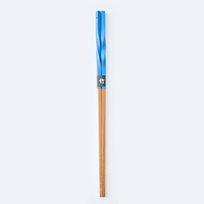 スス竹ネジリ菜箸 スカイブルー 33cm