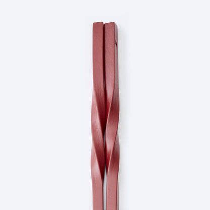 スス竹ネジリ菜箸 赤 33cm