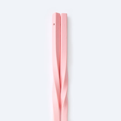 スス竹ネジリ菜箸 ピンク 33cm