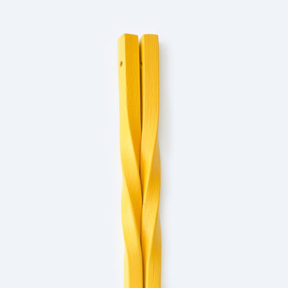 スス竹ネジリ菜箸 イエロー 33cm