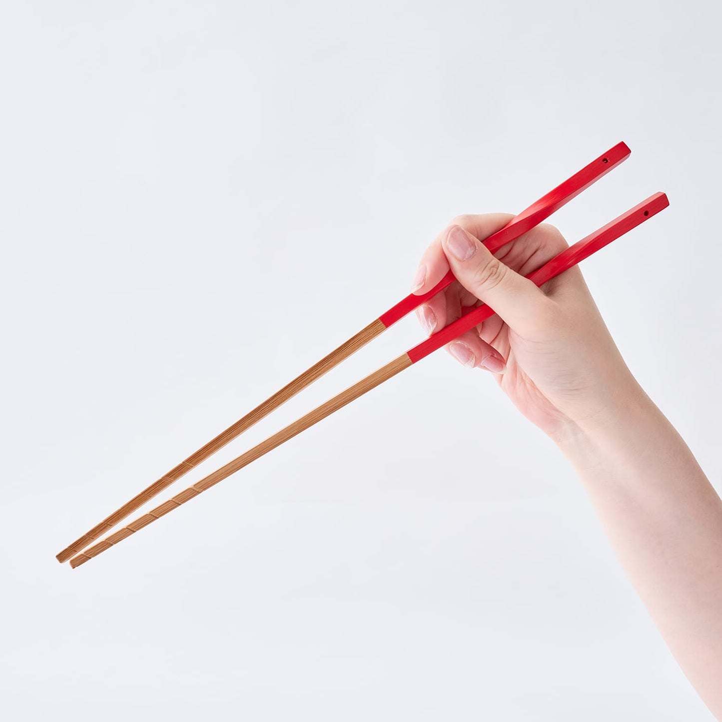 スス竹ネジリ菜箸 ファイアーレッド 33cm