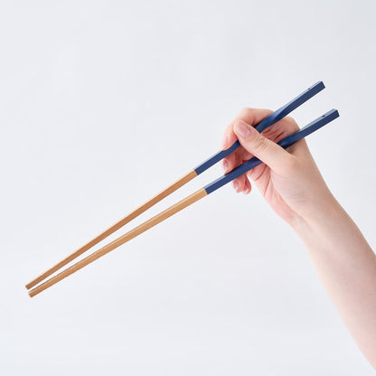 スス竹ネジリ菜箸 紺 33cm